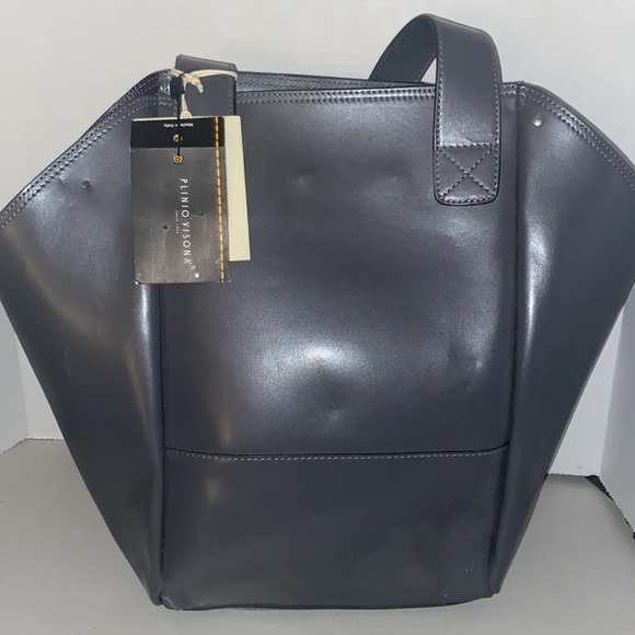 Plinio Visona Gray Purse - Leather Made in Italy - Picture 5 of 10